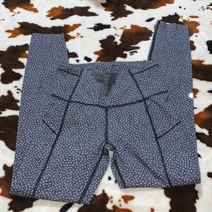 Lululemon Black and White Spotted Leggings with Drawstring